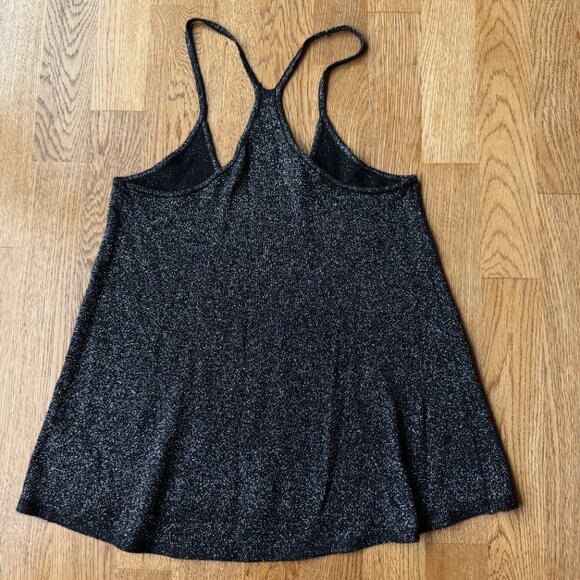 American Eagle Black Shimmer Tank Top Sparkle Size XS - Picture 5 of 7